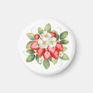 Erdbeer-Blumen-Frucht-Dekor-Küchenmagnet Magnet