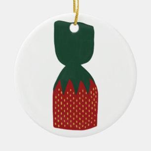 Erdbeer-Bonbons-Süßigkeiten Keramik Ornament