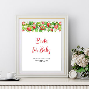 Erdbeer-Bücher für Baby-Schild Poster