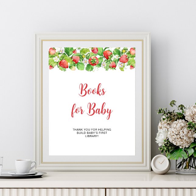 Erdbeer-Bücher für Baby-Schild Poster (Von Creator hochgeladen)