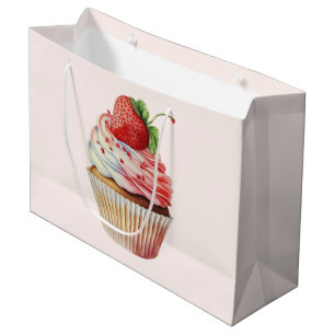 Erdbeer-Cupcake Süße Nachspeise Große Geschenktüte