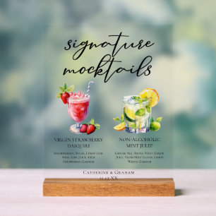 Erdbeer Daiquiri Mint Julep Signature Mocktails Acrylschild