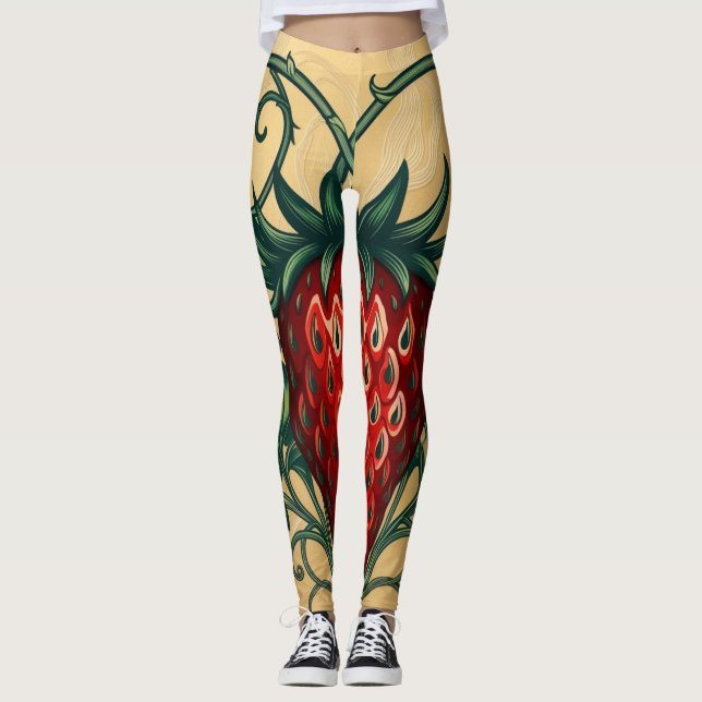 Erdbeer Design  Leggings (Vorderseite)