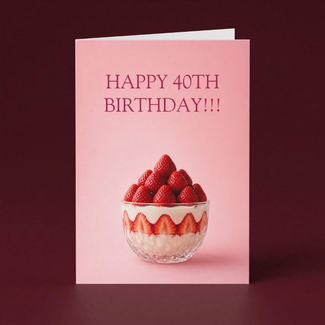 Erdbeer-Dessert-Geburtstag Karte (Von Creator hochgeladen)