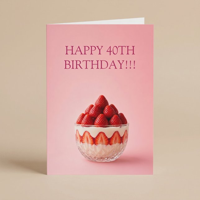 Erdbeer-Dessert-Geburtstag Karte (Von Creator hochgeladen)