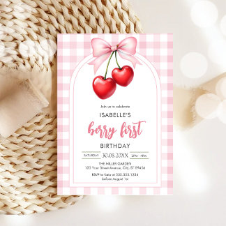 Erdbeer-Erstgeburtstag 1. Geburtstagseinladung Einladung