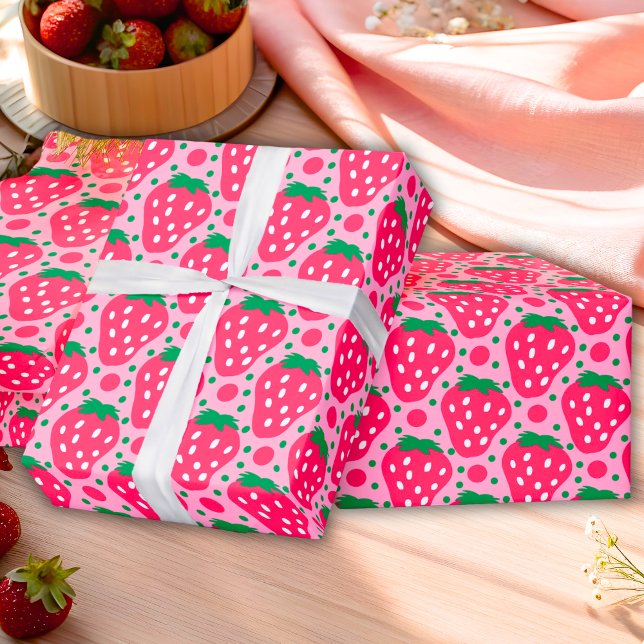 Erdbeer-Erstgeburtstagsfeier Geschenkpapier (Von Creator hochgeladen)