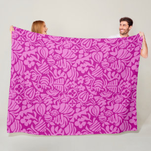 Erdbeer-Fantasie in Rosa Fleecedecke