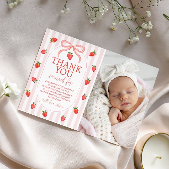 Erdbeer-Foto-Dankeskarten Einladung (Von Creator hochgeladen)