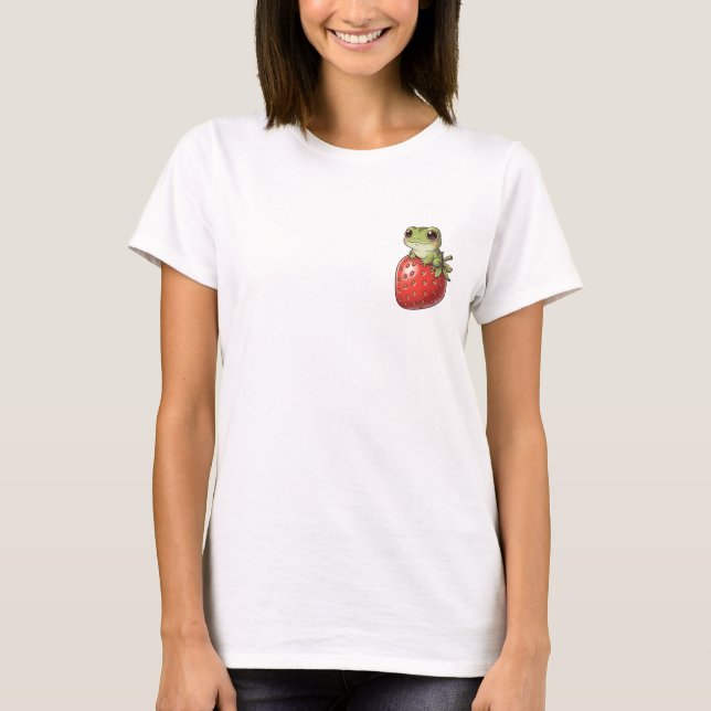 Erdbeer-Frosch-Lächeln T-Shirt (Vorderseite)