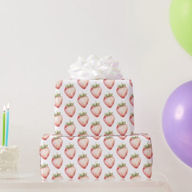 Erdbeer-Frucht-Geburtstag Geschenkpapier (Partygeschenke)