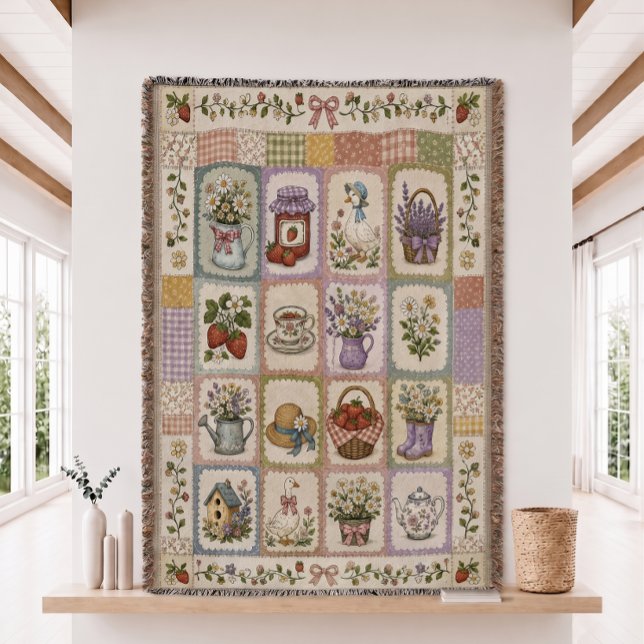 Erdbeer-Gans-Quilt-Gewebe-Wurfdecke Decke (Von Creator hochgeladen)