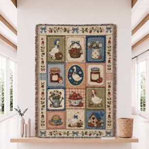 Erdbeer-Gans-Quilt-Gewebe-Wurfdecke Decke