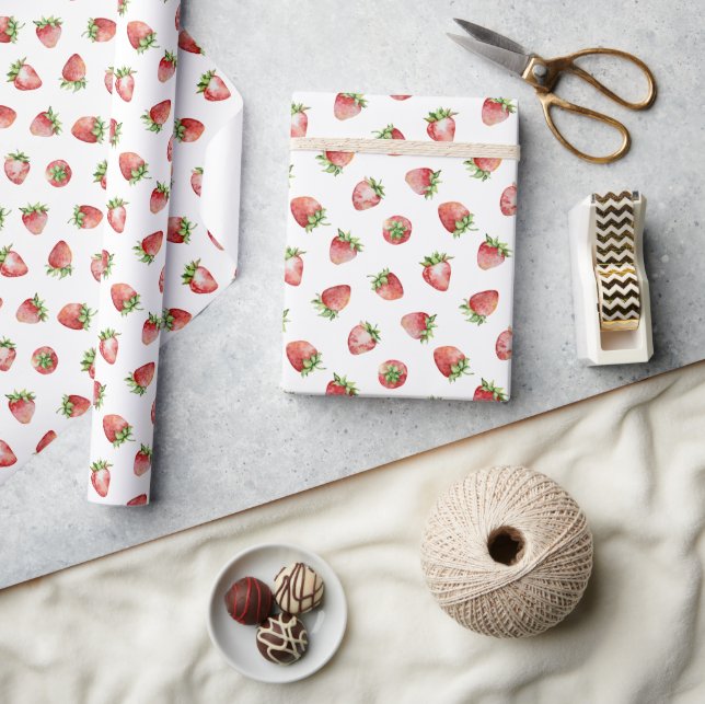 Erdbeer Geburtstag Geschenkpapier (Kunsthandwerk)