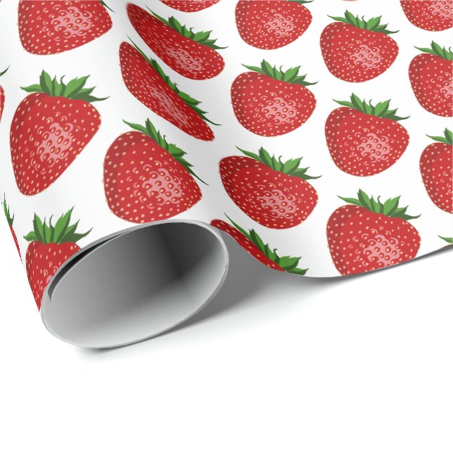 Erdbeer-Geschenkverpackung mit Frucht-Design Geschenkpapier (Rolleneckpunkt)