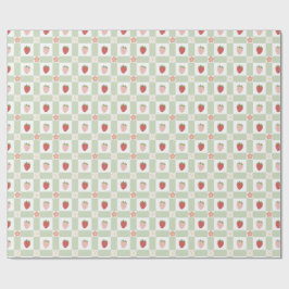 Erdbeer-Gingham-Beere Alles Gute zum Geburtstag Geschenkpapier