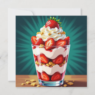 Erdbeer-, Granola- und Schlagsahne-Parfait Karte