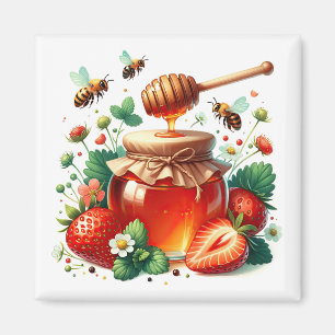 Erdbeer-Honig-Magnet  Magnet