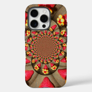 Erdbeer-Kaleidoskop Farbige rote Freuden-Kunst iPhone 16 Pro Hülle