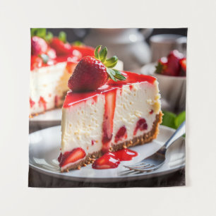 Erdbeer-Käsekuchen Wandteppich
