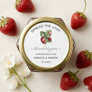 Erdbeer-Marmelade Hochzeitsgeschenk "Spread The Lo Runder Aufkleber