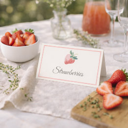 Erdbeer Mimosa Bar Tischkarten Platzkarte