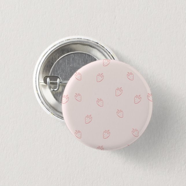 Erdbeer-Minimalismus Button (Vorne & Hinten)