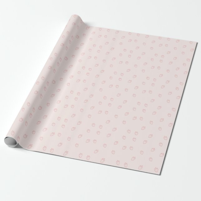 Erdbeer-Minimalismus Geschenkpapier (Ungerollt)