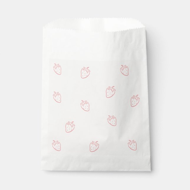 Erdbeer-Minimalismus Geschenktütchen (Vorderseite)