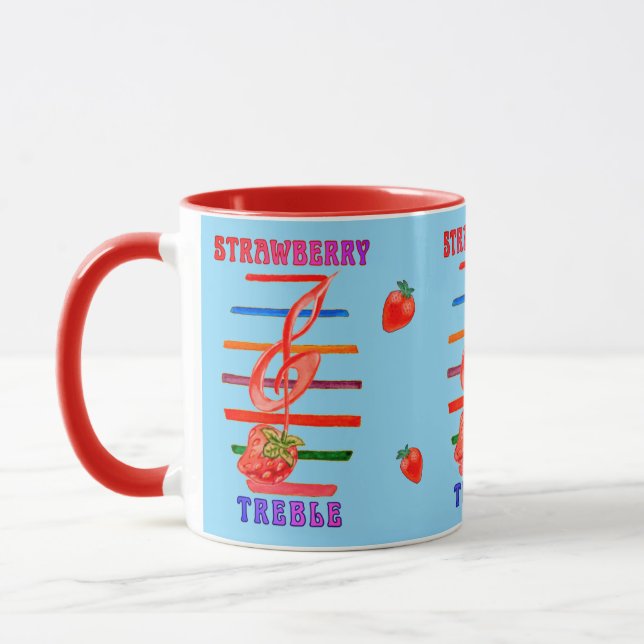 ERDBEER-MUSIKNOTE-ENTWORFENE TASSE (Links)