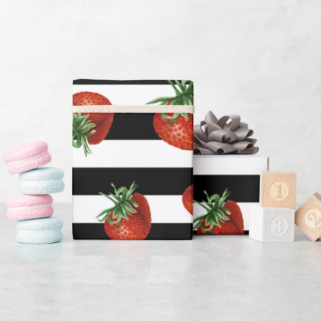 Erdbeer-Muster-Baby-Party  Geschenkpapier (Babyparty)