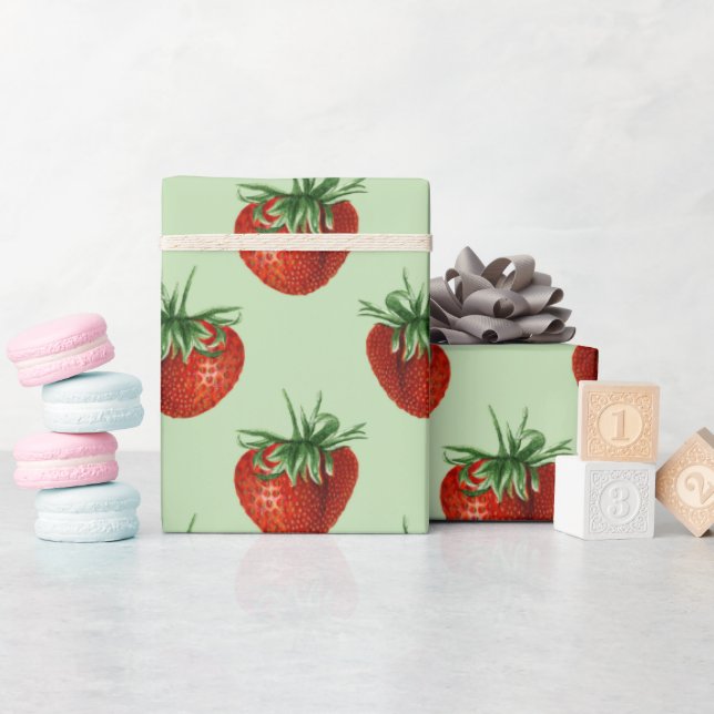 Erdbeer-Muster-Baby-Party  Geschenkpapier (Babyparty)