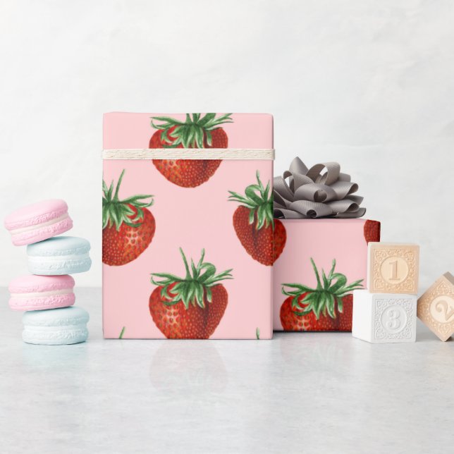 Erdbeer-Muster-Baby-Party  Geschenkpapier (Babyparty)