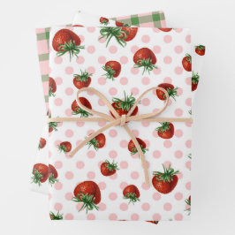 Erdbeer-Muster-Baby-Party  Geschenkpapier Set