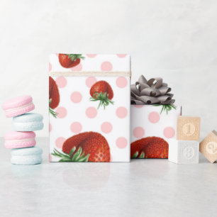 Erdbeer-Muster-Baby-Shower Geschenkpapier