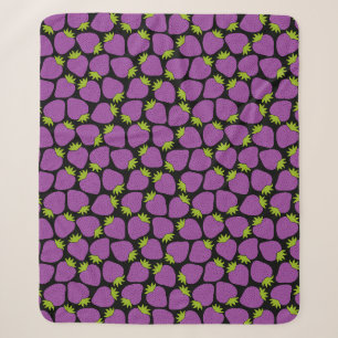 Erdbeer-Muster Halloween Lila Sherpadecke