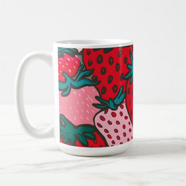 Erdbeer-Muster Kaffeetasse (Links)