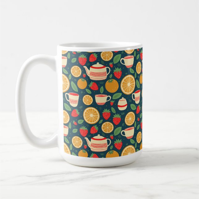 Erdbeer-Orangen-Tea-Time Kaffeetasse (Links)