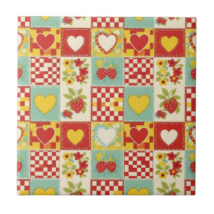 Erdbeer-Patchwork-Picknick (2) Fliese