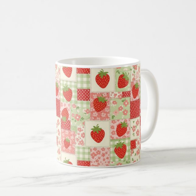 Erdbeer-Patchwork-Picknick (4) Kaffeetasse (VorderseiteRechts)