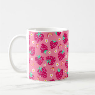 Erdbeer-Regenbogen-Margerite-Muster Kaffeetasse
