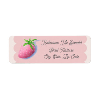 Erdbeer-Rücksende-Adressetiketten Pink Cottagecore