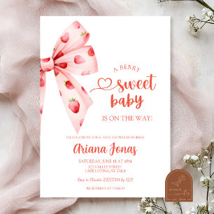 Erdbeer-Schleife Beeren süße Babyparty Einladung