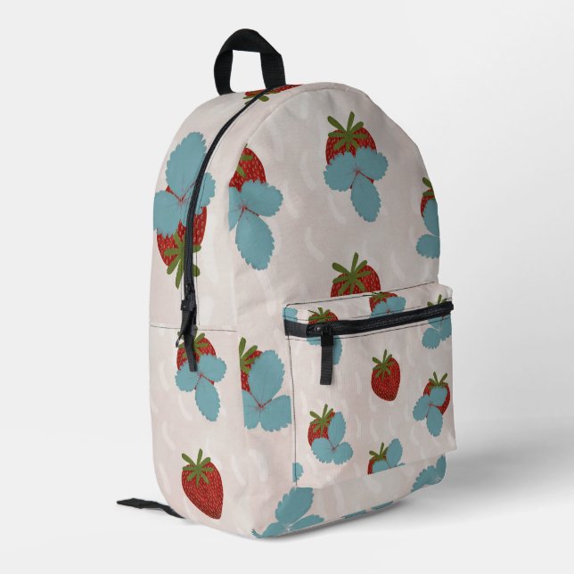 Erdbeer-Sprinkle-Rucksack  Bedruckter Rucksack (Rückseitige Ecke links)