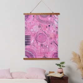 Erdbeer-Sundae-Abstrakte Kunst Wandteppich Mit Holzrahmen