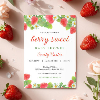 Erdbeer-Themen-Baby-Party | Berry Sweet Einladung
