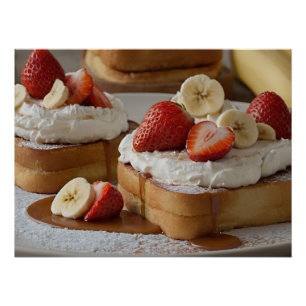 Erdbeer- und Bananen- French Toast Poster