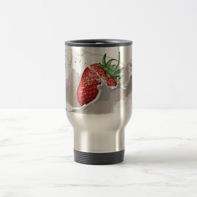 Erdbeer- und Cremereise-Tasse Reisebecher (Mittel)