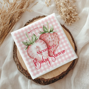 Erdbeer-Wald-Baby-Party Serviette