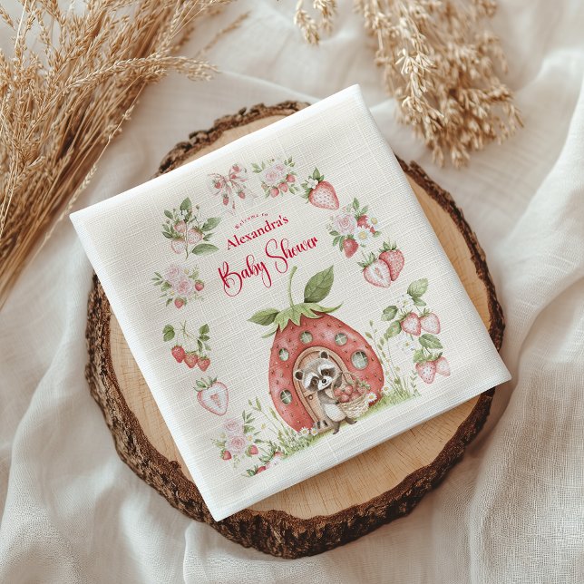 Erdbeer-Wald-Baby-Party Serviette (Von Creator hochgeladen)